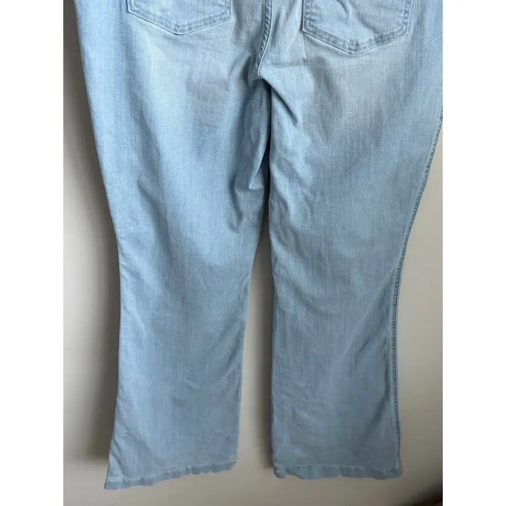 Spanx High Waisted Flare Denim Jegging Retro Light Wash Women's Plus Size 1X